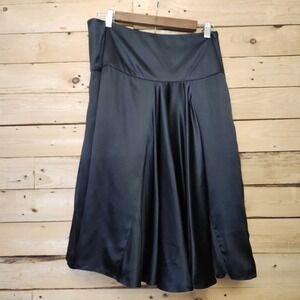 The Limited Silk Skirt 8 Women's Black Midi Simple Quiet Luxury Lustrous Satin